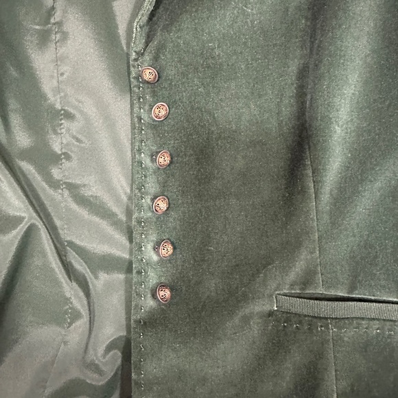 Tahari Velvet Blazer, Size 2, Green - Picture 6 of 8